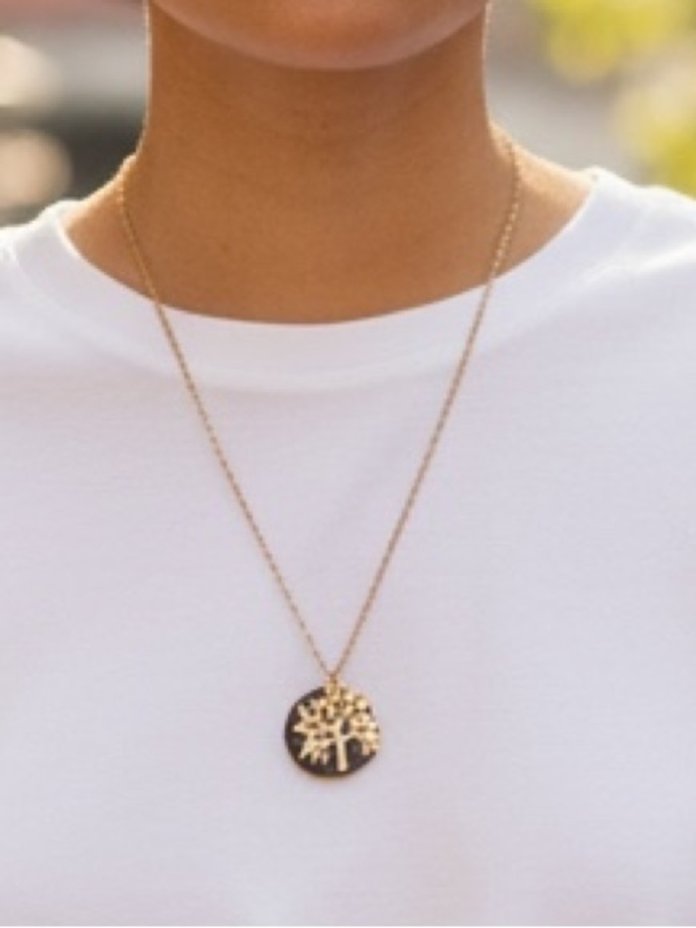 NEW• Zen Bohemian Silver Tree Of Life w Gold Accents Necklace